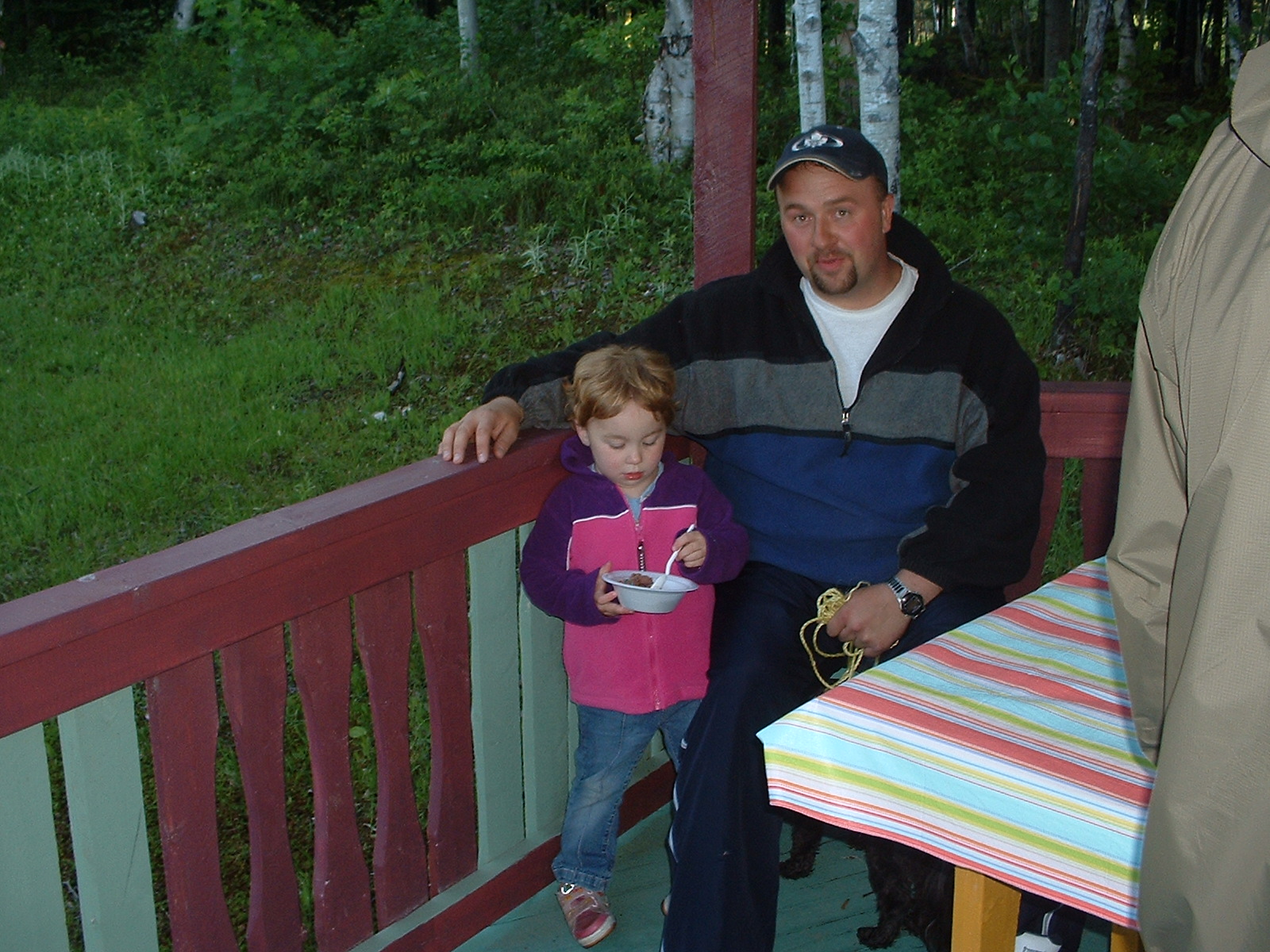 ENJOYING ICE CREAM WITH DAD