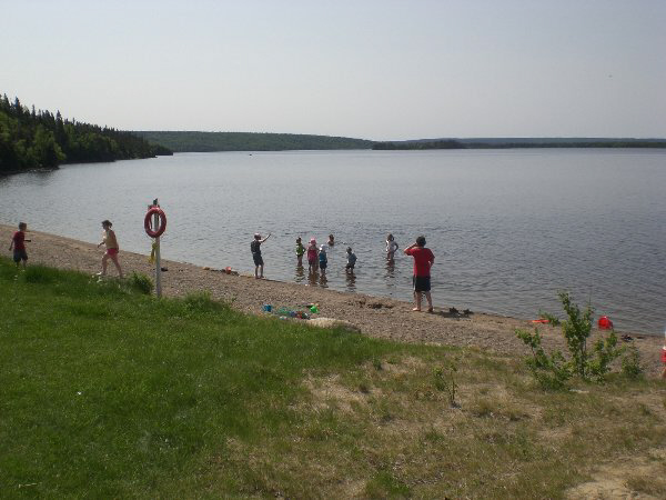 playing at beach